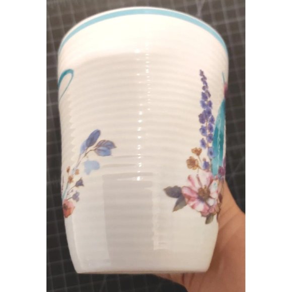 Lisa Audit Letter "C" Mug Cup Ribbed Floral Initial Words Cotton Candy Cartoon.. - Picture 2 of 8